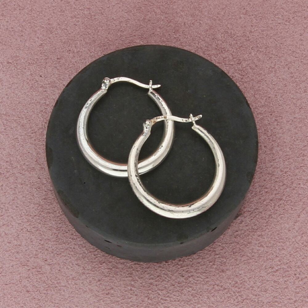 sterling silver vintage 25mm puffy hoop earrings